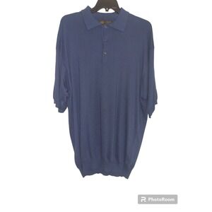 Valente Collezioni Uomo Mens Polo Style Shirt‎ Size 3XT Blue Very Soft And...